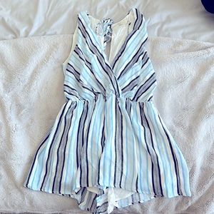 Blue Striped Romper